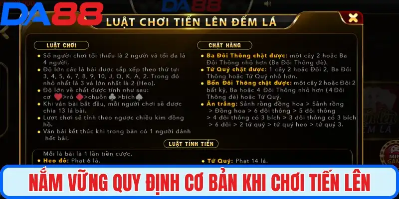 Nắm vững quy định cơ bản khi chơi Tiến Lên